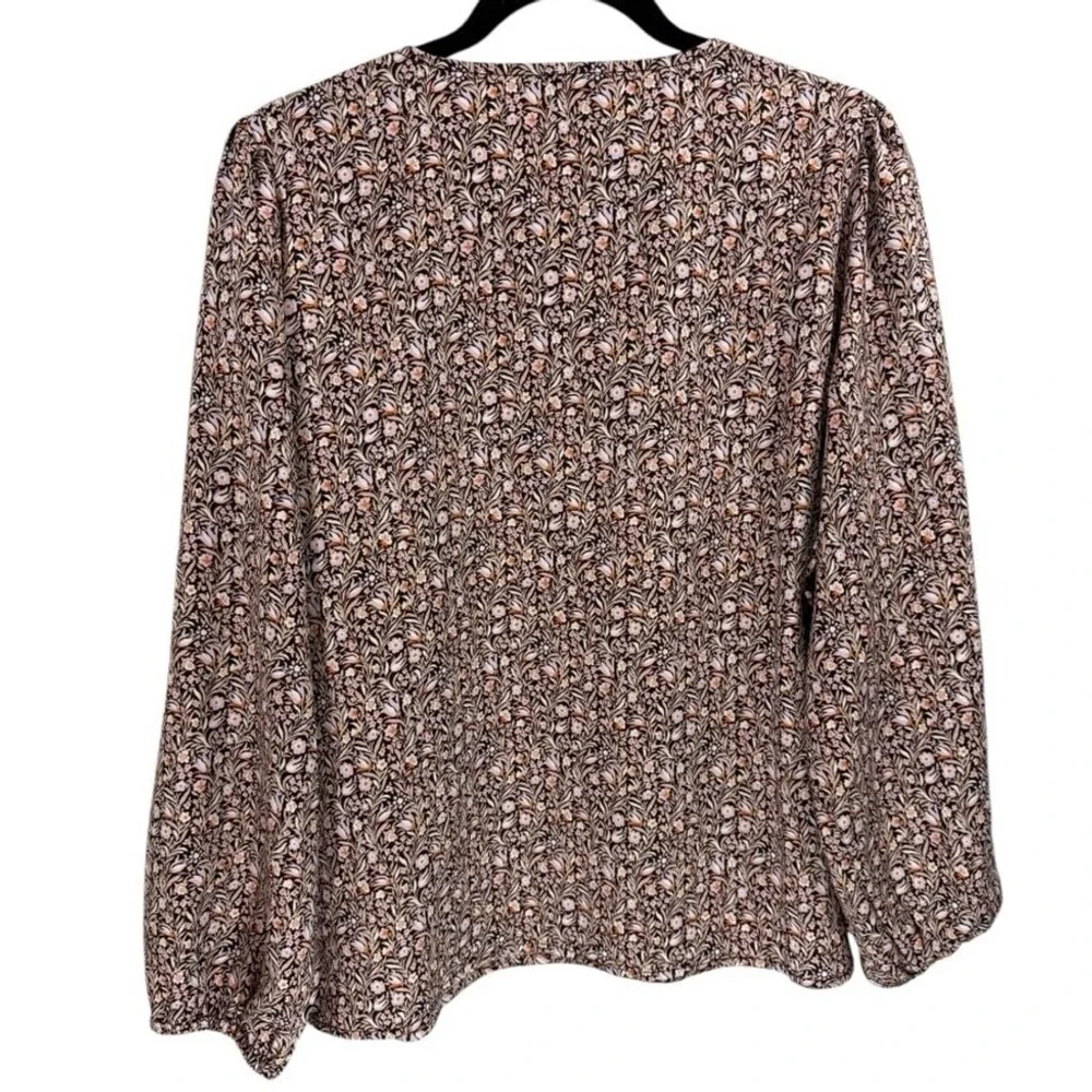 J. Crew Puff-sleeve Satin-back Crepe Top in‎ Floral Flourish L